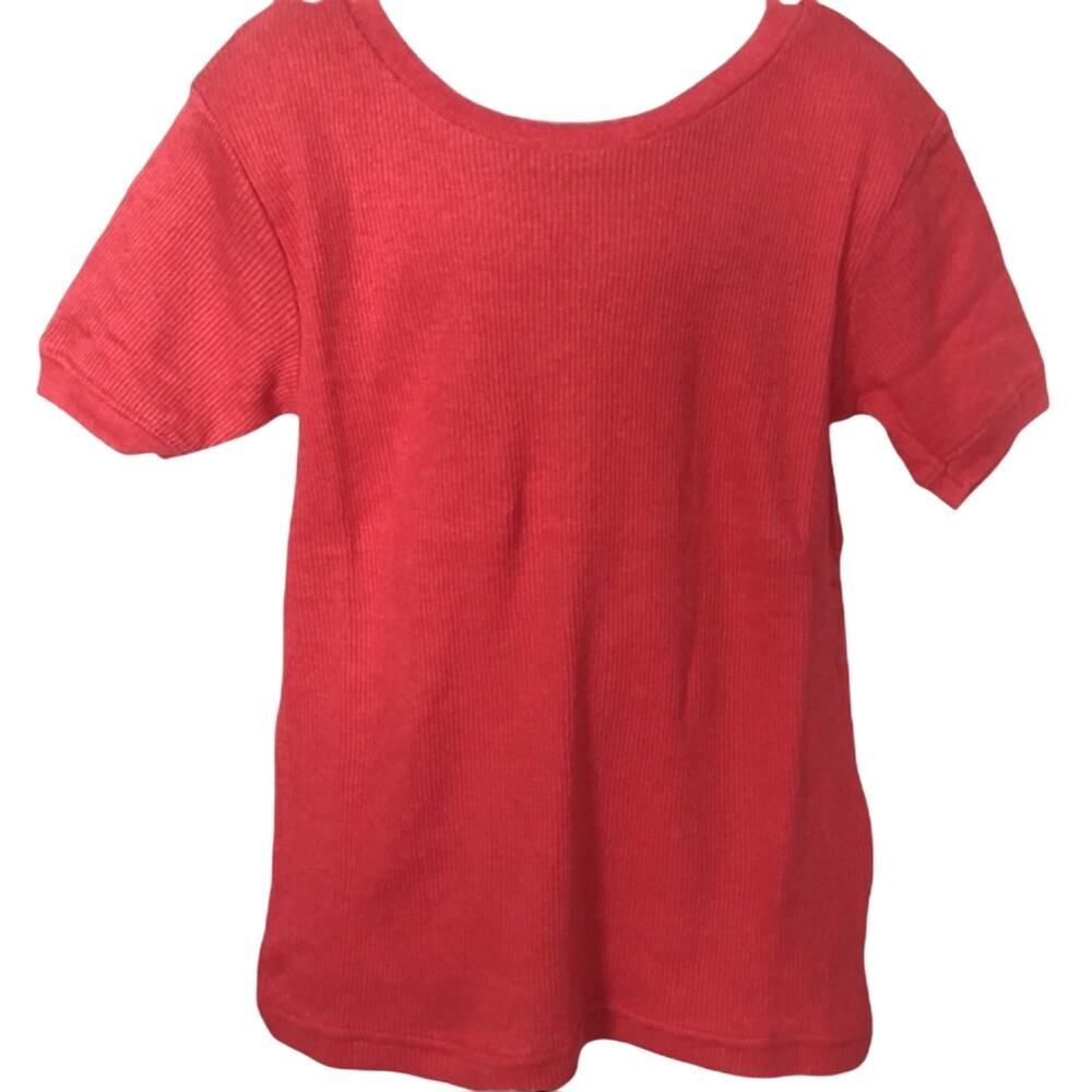 French Toast Red Short Sleeve Ribbed Tee
